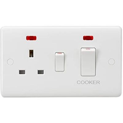 Knightsbridge CU8331 Interruttore DP 45 A, con bordo curvo, colore: Bianco Knightsbridge CU8331 Interruttore DP 45 A, con bordo curvo, colore: Bianco
