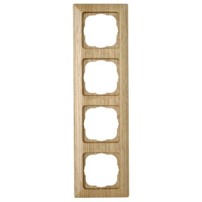 Kopp 306830086 Mascherina in rovere naturale a 4 ingressi, per montaggio verticale e orizzontale, serie: Kopp 306830086 Mascherina in rovere naturale a 4 ingressi, per montaggio verticale e orizzontale, serie: