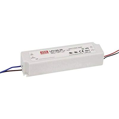 MEAN WELL MeanWell Trasformatore a LED, tensione costante, 60 W, 0-1,25 A, 48 V/DC, non dimmerabile, protezione da sovraccarico MEAN WELL MeanWell Trasformatore a LED, tensione costante, 60 W, 0-1,25 A, 48 V/DC, non dimmerabile, protezione da sovraccarico