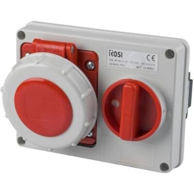 ROSI Presa interbloccata orizzontale con sezionatore interruttore, ad incasso, 380V, 5 poli 3P+N+T, 32A, IP67 14.3432R6-I ROSI Presa interbloccata orizzontale con sezionatore interruttore, ad incasso, 380V, 5 poli 3P+N+T, 32A, IP67 14.3432R6-I