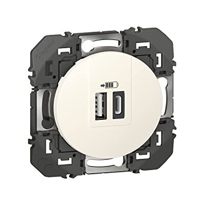 Legrand DOOXIE Caricabatterie 2USB A+C 3A 15W BL 2 USB A + A 2.4A 12W componibile, colore: Bianco Legrand DOOXIE Caricabatterie 2USB A+C 3A 15W BL 2 USB A + A 2.4A 12W componibile, colore: Bianco