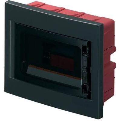 ELETTROCANALI Centralino ad incasso, 8 moduli, con morsettiera 6x10mm, nero, IP40, sportello in policarbonato fume' EC63008NE ELETTROCANALI Centralino ad incasso, 8 moduli, con morsettiera 6x10mm, nero, IP40, sportello in policarbonato fume' EC63008NE