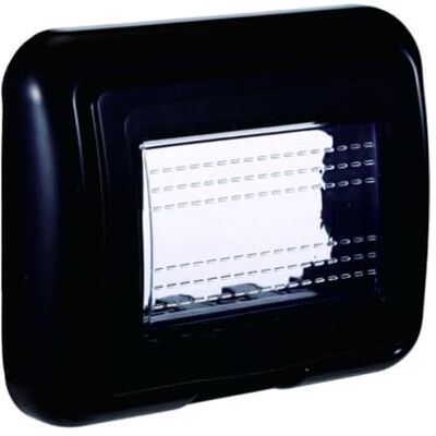 Electron Placca con coperchio trasparente, Compatibile con BTicino Living, 3 moduli/posti, nero, idrobox, supporto da esterno, IP55, impermeabile, stagno, per scatola/cassetta 503 Electron Placca con coperchio trasparente, Compatibile con BTicino Living, 3 moduli/posti, nero, idrobox, supporto da esterno, IP55, impermeabile, stagno, per scatola/cassetta 503