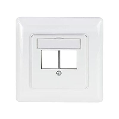 Logilink NK4059 Presa da incasso per 2 moduli Keystone, uscita dritta, colore: Bianco Logilink NK4059 Presa da incasso per 2 moduli Keystone, uscita dritta, colore: Bianco