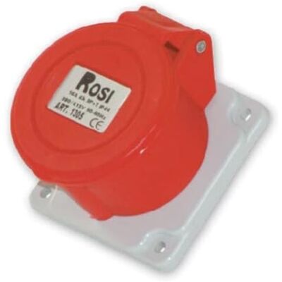 ROSI Presa industriale da incasso, 380V 400V 415V, 5 poli 3P+N+T, 16A, IP54, 75x75mm 1001315 ROSI Presa industriale da incasso, 380V 400V 415V, 5 poli 3P+N+T, 16A, IP54, 75x75mm 1001315