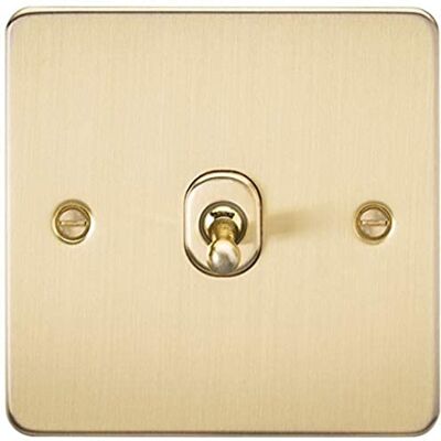 Knightsbridge Interruttore a levetta a 2 vie in ottone spazzolato FPAV1TOGBB piatto 10A 1G Knightsbridge Interruttore a levetta a 2 vie in ottone spazzolato FPAV1TOGBB piatto 10A 1G