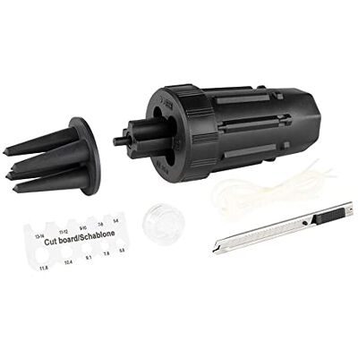 REV Scatola di derivazione impermeabile, manicotto a 4 poli, connettore per cavi IP68, per esterni, nero REV Scatola di derivazione impermeabile, manicotto a 4 poli, connettore per cavi IP68, per esterni, nero