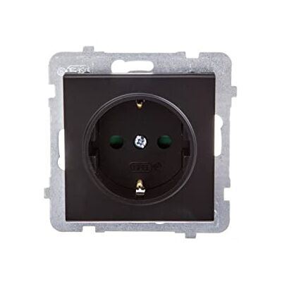 Ospel Presa di corrente IP20, 16A, 71 mm, 40 mm, 71 mm, colore: Nero Ospel Presa di corrente IP20, 16A, 71 mm, 40 mm, 71 mm, colore: Nero