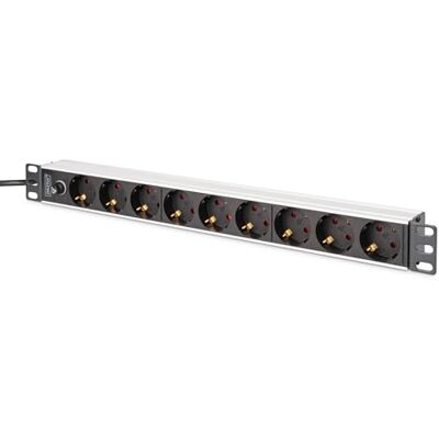 Digitus DN-95437 – Presa multipla da 19" – 9 prese – Spina C14 – 1U – Con fusibile di protezione – 250 V CA 50/60 Hz 16 A 4000 W – Per armadi di rete e server da 19 pollici Digitus DN-95437 – Presa multipla da 19" – 9 prese – Spina C14 – 1U – Con fusibile di protezione – 250 V CA 50/60 Hz 16 A 4000 W – Per armadi di rete e server da 19 pollici