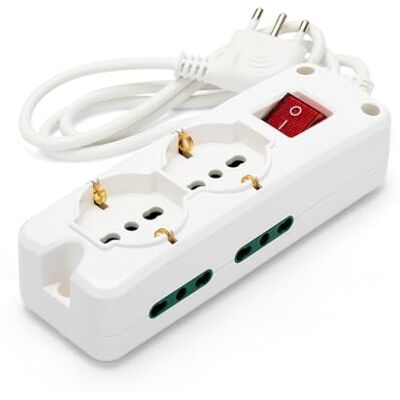 VELAMP - MULTIT-I-S24 - Bianco - 1.5 m - Multipresa VELAMP - MULTIT-I-S24 - Bianco - 1.5 m - Multipresa