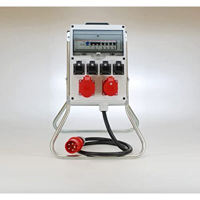 EHMANN PROFI Splitter con telaio e interruttore RCD, Made in Germany, 6 uscite (1 x CEE 32A / 1 x CEE 16A / 4 x 230V~), cavo 2 m H07RN-F 5G 6,0mm², IP54, K2, BGI -GUV-I608 EHMANN PROFI Splitter con telaio e interruttore RCD, Made in Germany, 6 uscite (1 x CEE 32A / 1 x CEE 16A / 4 x 230V~), cavo 2 m H07RN-F 5G 6,0mm², IP54, K2, BGI -GUV-I608