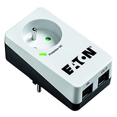 Eaton Multipresa/parafulmine Protezione Box 1 Tel@ PB1TF 1 presa FR + 1 presa telefonica Bianco e Nero Eaton Multipresa/parafulmine Protezione Box 1 Tel@ PB1TF 1 presa FR + 1 presa telefonica Bianco e Nero