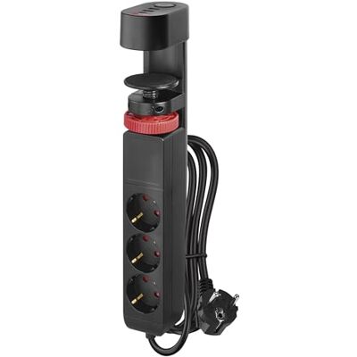 EMOS Ciabatta Elettrica Verticale a 3 Scomparti con Porte USB-A e USB-C, Ricarica Rapida, Presa Multipla con Morsetto da Tavolo e Interruttore, Cavo da 1,5 m 1,5 mm2, Protezione EMOS Ciabatta Elettrica Verticale a 3 Scomparti con Porte USB-A e USB-C, Ricarica Rapida, Presa Multipla con Morsetto da Tavolo e Interruttore, Cavo da 1,5 m 1,5 mm2, Protezione