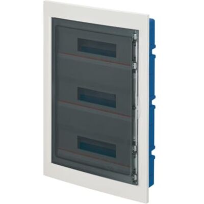 ELETTROCANALI Centralino ad incasso, per cartongesso, 54 (3x18) moduli, bianco, IP40, sportello in policarbonato fume' EC63554B ELETTROCANALI Centralino ad incasso, per cartongesso, 54 (3x18) moduli, bianco, IP40, sportello in policarbonato fume' EC63554B