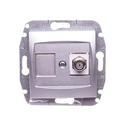 elektro-plast nasielsk Carla 590752639430 Presa TV tipo F-F b/R, in acciaio INOX, colore: Argento elektro-plast nasielsk Carla 590752639430 Presa TV tipo F-F b/R, in acciaio INOX, colore: Argento