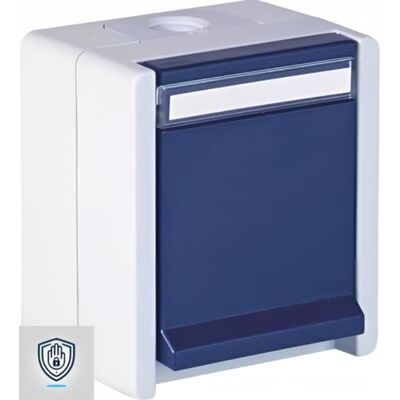 Opus ® RESIST Presa a 1 presa con protezione da contatto, colore: grigio chiaro/blu acciaio Opus ® RESIST Presa a 1 presa con protezione da contatto, colore: grigio chiaro/blu acciaio