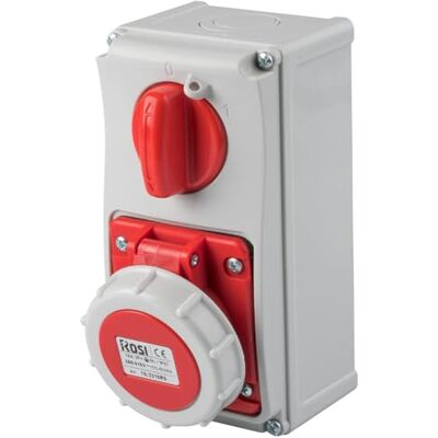 ROSI Presa interbloccata verticale con sezionatore interruttore, con fondo, 380V, 4 poli 3P+T, 32A, IP67 19.3332R6 ROSI Presa interbloccata verticale con sezionatore interruttore, con fondo, 380V, 4 poli 3P+T, 32A, IP67 19.3332R6