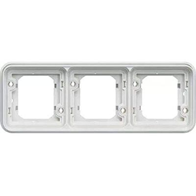 Hager Soporte de empotrar, 3 elementos, horizontal, blanco Hager Soporte de empotrar, 3 elementos, horizontal, blanco