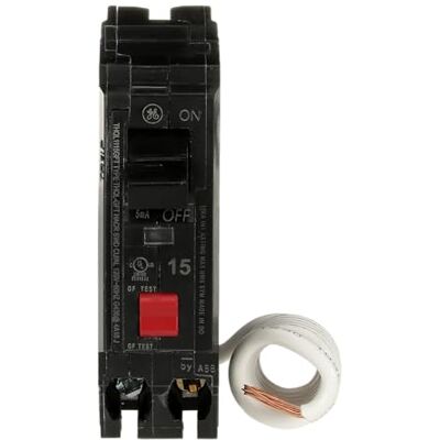 ABB Q-Line® THQL1115GFTP 15A Ground Fault Interrupter Circuit Breaker • 15 Amp Single Pole 120 VAC Ground Fault Breaker with Self-Test • Ground Fault Circuit Interrupter • Plug-in Mount Type ABB Q-Line® THQL1115GFTP 15A Ground Fault Interrupter Circuit Breaker • 15 Amp Single Pole 120 VAC Ground Fault Breaker with Self-Test • Ground Fault Circuit Interrupter • Plug-in Mount Type