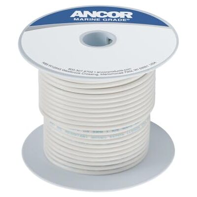 Ancor TINNED Copper Wire 10AWG (5MM²) White 100FT Ancor TINNED Copper Wire 10AWG (5MM²) White 100FT