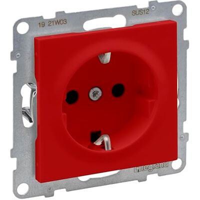 Legrand , SEANO Presa con contatto di protezione elevata, presa di giunzione, morsetti a innesto, 16 A, 250 V, colore: Rosso Legrand , SEANO Presa con contatto di protezione elevata, presa di giunzione, morsetti a innesto, 16 A, 250 V, colore: Rosso