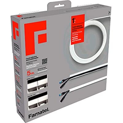 Famatel Canalina adesiva 5 metri 10 x 16 mm NUOVO Formato arrotolabile Rettangolare Facile montaggio con autoadesivo Canalina per cavi Bianco Famatel Canalina adesiva 5 metri 10 x 16 mm NUOVO Formato arrotolabile Rettangolare Facile montaggio con autoadesivo Canalina per cavi Bianco