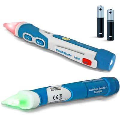 PeakTech Tester di tensione CA senza contatto con lampada LED e vibrazione campo operativo 12–1000 V rilevatore e cercatore di linea tester di fase PeakTech Tester di tensione CA senza contatto con lampada LED e vibrazione campo operativo 12–1000 V rilevatore e cercatore di linea tester di fase