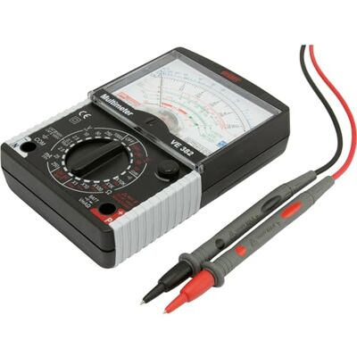 VEMER VE 382: Tester Elettricista Analogico Tascabile, Multimetro AC/DC per Tensione, Corrente, Resistenza, Transistor, Diodi, Batterie, Nero VEMER VE 382: Tester Elettricista Analogico Tascabile, Multimetro AC/DC per Tensione, Corrente, Resistenza, Transistor, Diodi, Batterie, Nero