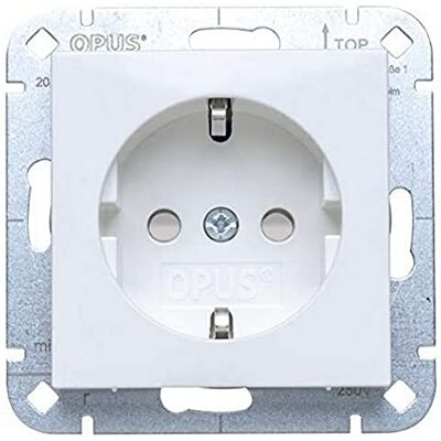 Opus ® 55 prese con contatto di protezione premium con protezione da contatto, colore bianco polare Opus ® 55 prese con contatto di protezione premium con protezione da contatto, colore bianco polare