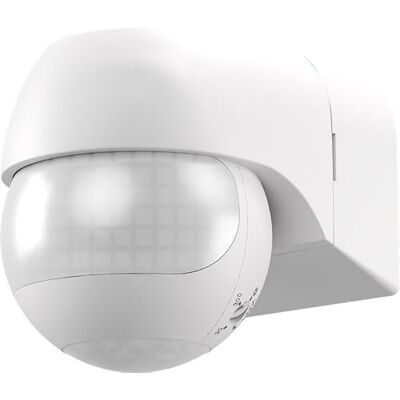 goobay Rilevatore di movimento esterno IP44, 2 sensori 180° e 360°, distanza di rilevamento 12 m, inclinabile e orientabile, interruttore di ricambio per LED 600 W, goobay Rilevatore di movimento esterno IP44, 2 sensori 180° e 360°, distanza di rilevamento 12 m, inclinabile e orientabile, interruttore di ricambio per LED 600 W,