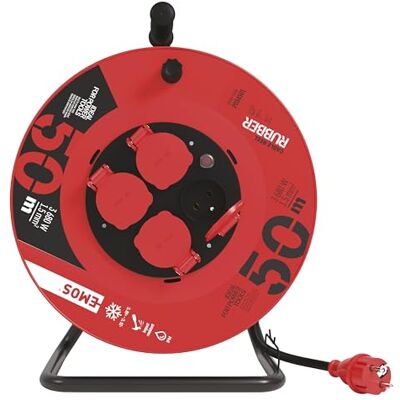 EMOS Prolunga a tamburo a 4 prese con 50 m H05RR-F 3G1,5 IP44 8595025392657 EMOS Prolunga a tamburo a 4 prese con 50 m H05RR-F 3G1,5 IP44 8595025392657