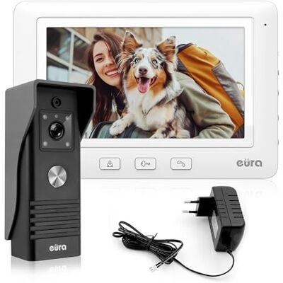 Eura VDP-45A3 ALPHA WHITE - Videointerfono con schermo a colori 7" Eura VDP-45A3 ALPHA WHITE - Videointerfono con schermo a colori 7"