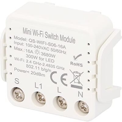Unitec Modulo interruttore WiFi mini, colore: Bianco Unitec Modulo interruttore WiFi mini, colore: Bianco