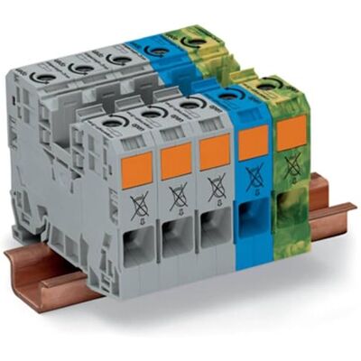 WAGO Terminale per corrente trifase 285-139 16 mm molla di trazione grigio, blu, verde, giallo 1 pz WAGO Terminale per corrente trifase 285-139 16 mm molla di trazione grigio, blu, verde, giallo 1 pz