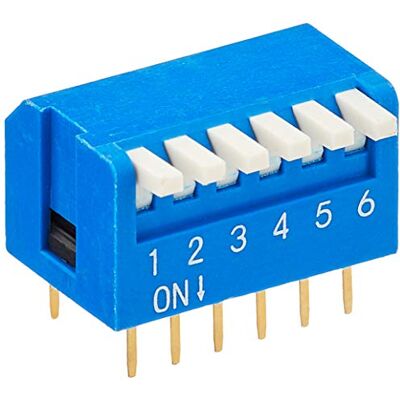 DeLOCK Interruttore a levetta Dip Piano a 6 cifre, 2,54 mm, griglia THT Verticale, Blu, 10 Pezzi DeLOCK Interruttore a levetta Dip Piano a 6 cifre, 2,54 mm, griglia THT Verticale, Blu, 10 Pezzi