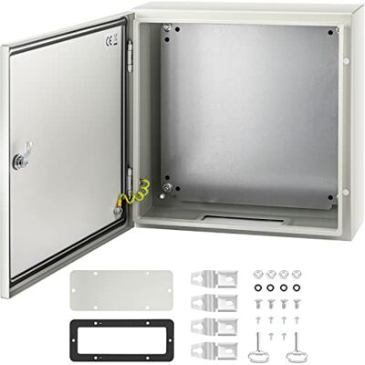 VEVOR Custodia in acciaio NEMA, scatola elettrica in acciaio NEMA 4X 20 x 20 x 6'', IP66 impermeabile e antipolvere, scatola di giunzione elettrica per esterni/interni, con piastra di montaggio VEVOR Custodia in acciaio NEMA, scatola elettrica in acciaio NEMA 4X 20 x 20 x 6'', IP66 impermeabile e antipolvere, scatola di giunzione elettrica per esterni/interni, con piastra di montaggio