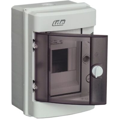 Unitec Unità di distribuzione da parete, IP 55, 1 x 4 moduli, colore: grigio Unitec Unità di distribuzione da parete, IP 55, 1 x 4 moduli, colore: grigio