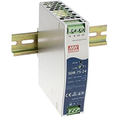 MEAN WELL Alimentatore per binari DIN-RAIL da 75 W, 24 V, 3,2 A MEAN WELL Alimentatore per binari DIN-RAIL da 75 W, 24 V, 3,2 A