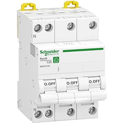 Schneider Electric R9PFC725 Interruttore automatico modulare 3P+N 25A - Curva in c - Combinabile Schneider Electric R9PFC725 Interruttore automatico modulare 3P+N 25A - Curva in c - Combinabile