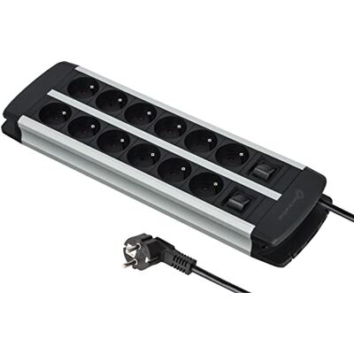 ELECTRALINE 35447 - Ciabatta in alluminio, 12 prese, cavo 2M - Power Strip ELECTRALINE 35447 - Ciabatta in alluminio, 12 prese, cavo 2M - Power Strip