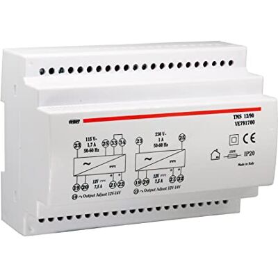 VEMER VE791700 TMS 12/90 Alimentatore 12V Switching Stabilizzato, Trasformatore con Installazione su Barra DIN, Tensione di Uscita 12 Vdc, Potenza 90 W, Bianco VEMER VE791700 TMS 12/90 Alimentatore 12V Switching Stabilizzato, Trasformatore con Installazione su Barra DIN, Tensione di Uscita 12 Vdc, Potenza 90 W, Bianco