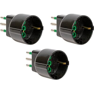 FANTON - 82121-B3 - Set da 3 adattatori spina 2P+T Schuko FANTON - 82121-B3 - Set da 3 adattatori spina 2P+T Schuko