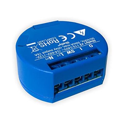 Shelly 1V3 Interruttore Relè Wireless per Automazione Domestica, per Spegnere ed Accendere Punti Luci, Piccole Dimensioni, Comandi Vocali Amazon Alexa, Google Home e MQTT, 1 W, new, Blu Shelly 1V3 Interruttore Relè Wireless per Automazione Domestica, per Spegnere ed Accendere Punti Luci, Piccole Dimensioni, Comandi Vocali Amazon Alexa, Google Home e MQTT, 1 W, new, Blu