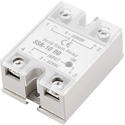 Walfront Relè Semiconduttore SSR-10 Dd, 10a 5-220v DC Modulo Relè Semiconduttori Tipo Scr A Due Vie per Campo di Controllo Automatico Industriale Walfront Relè Semiconduttore SSR-10 Dd, 10a 5-220v DC Modulo Relè Semiconduttori Tipo Scr A Due Vie per Campo di Controllo Automatico Industriale