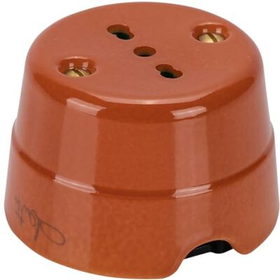 FANTON Presa elettrica in ceramica vintage italiana - 16A bipasso 2P+T da parete FANTON Presa elettrica in ceramica vintage italiana - 16A bipasso 2P+T da parete