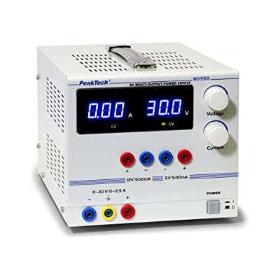 PeakTech Peak Tech 3 canali geregeltes lineare DC Laboratorio dispositivo di alimentazione 0 – 30 V/0 – 2,5 a miscela bar e 5/12 V/0,5 A TENSIONE FISSA CON TRASFORMATORE DI SICUREZZA, 1 pezzi, PeakTech Peak Tech 3 canali geregeltes lineare DC Laboratorio dispositivo di alimentazione 0 – 30 V/0 – 2,5 a miscela bar e 5/12 V/0,5 A TENSIONE FISSA CON TRASFORMATORE DI SICUREZZA, 1 pezzi,