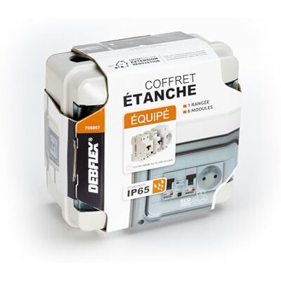 DEBFLEX Scatola elettrica impermeabile preattrezzata Tabella elettrica 8 moduli 1 interruttore differenziale AC + 1 interruttore + 1 presa ideale per esterno/giardino sporgente 200 x 213 x DEBFLEX Scatola elettrica impermeabile preattrezzata Tabella elettrica 8 moduli 1 interruttore differenziale AC + 1 interruttore + 1 presa ideale per esterno/giardino sporgente 200 x 213 x