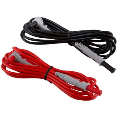 Chauvin Arnoux 2 cavi di misurazione di sicurezza 3 m, spina dritta/angolare, rossa+SW Chauvin Arnoux 2 cavi di misurazione di sicurezza 3 m, spina dritta/angolare, rossa+SW