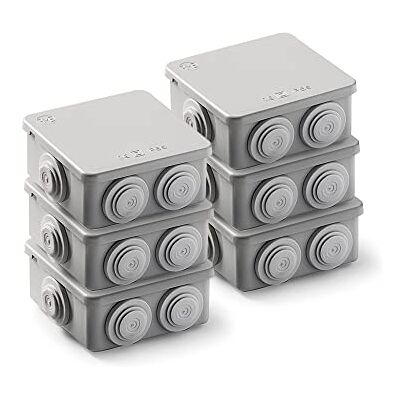 Famatel Confezione da 6 scatole impermeabili (3002) Impermeabilità IP65 90 x 90 x 42 mm con coni Coperchio a pressione Facile montaggio Alta resistenza agli urti Grigio Famatel Confezione da 6 scatole impermeabili (3002) Impermeabilità IP65 90 x 90 x 42 mm con coni Coperchio a pressione Facile montaggio Alta resistenza agli urti Grigio