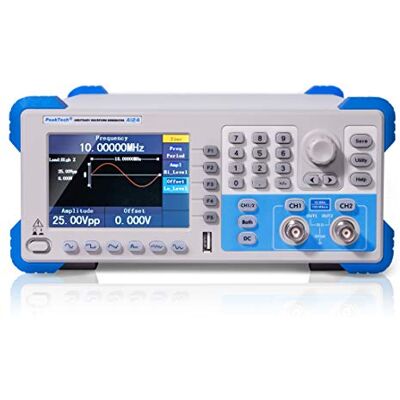 PeakTech P 4124 Generatore di funzioni arbitrarie 2CH, intervallo da 1 µHz a 10 MHz, strumento di misura professionale per laboratorio, elettronica e ricerca, 1 pezzo PeakTech P 4124 Generatore di funzioni arbitrarie 2CH, intervallo da 1 µHz a 10 MHz, strumento di misura professionale per laboratorio, elettronica e ricerca, 1 pezzo